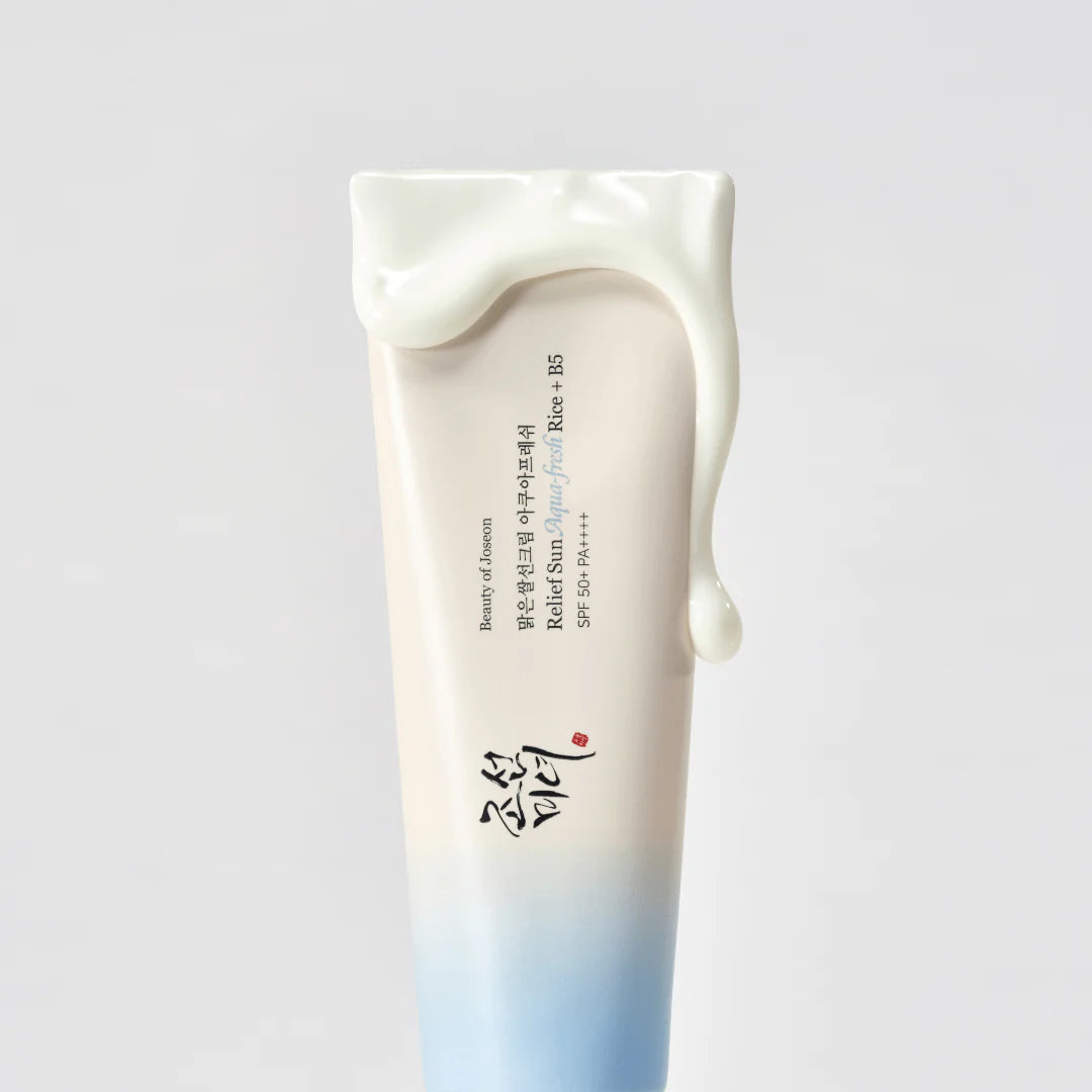 Texture fluide de la crème solaire Beauty of Joseon Relief Sun Aqua-Fresh Rice + B5