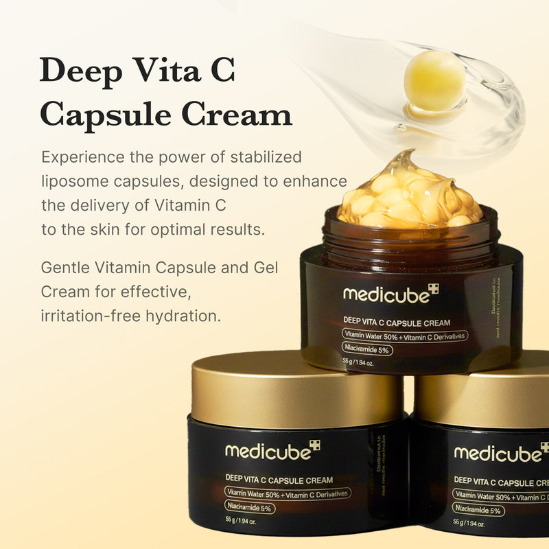 Crème Medicube Deep Vita C Capsule Cream à double texture capsules et gel