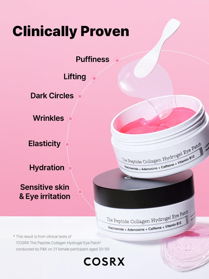 Patchs yeux COSRX The Peptide Collagen Hydrogel Eye Patch, pot de 60 patchs