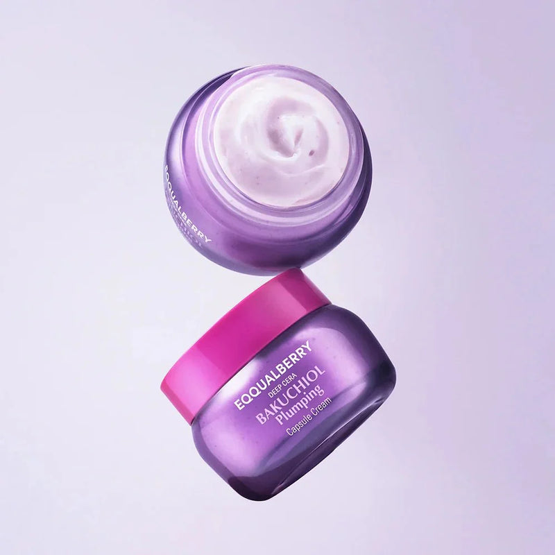 Crème Eqqualberry Bakuchiol Plumping Capsule Cream, pot de 50 ml