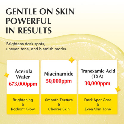 Actifs de la crème Eqqualberry Vitamin Illuminating Cream : acérola, niacinamide, acide tranexamique
