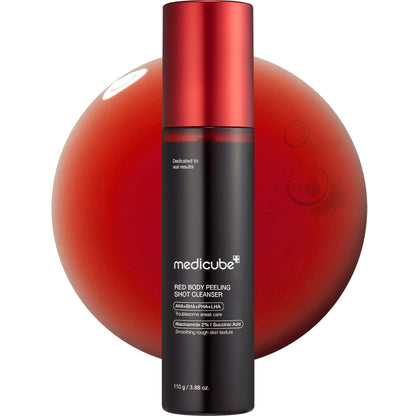 Spray exfoliant corps Medicube Red Body Peeling Shot Cleanser, flacon de 110 g
