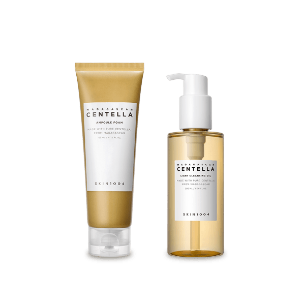 Coffret SKIN1004 Madagascar Centella Double Cleansing Duo : huile nettoyante et mousse Ampoule Foam