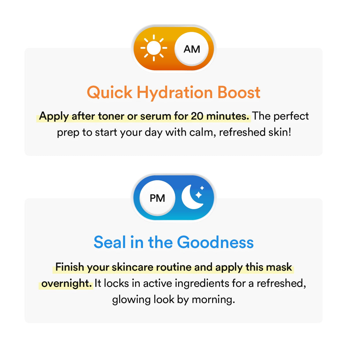Utilisation du masque Abib : 20 minutes le matin ou toute la nuit